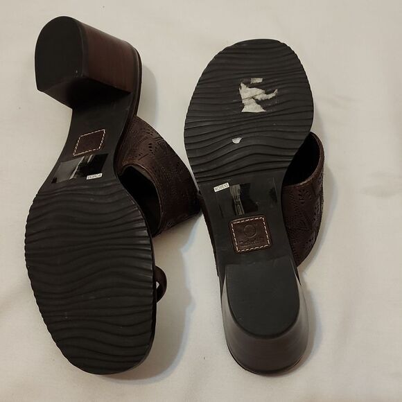 Timberland slip on block heel sandals size 7w - Picture 6 of 7